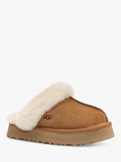 UGG Disquette Suede Platform Slippers, Chestnut - view 2, Chestnut