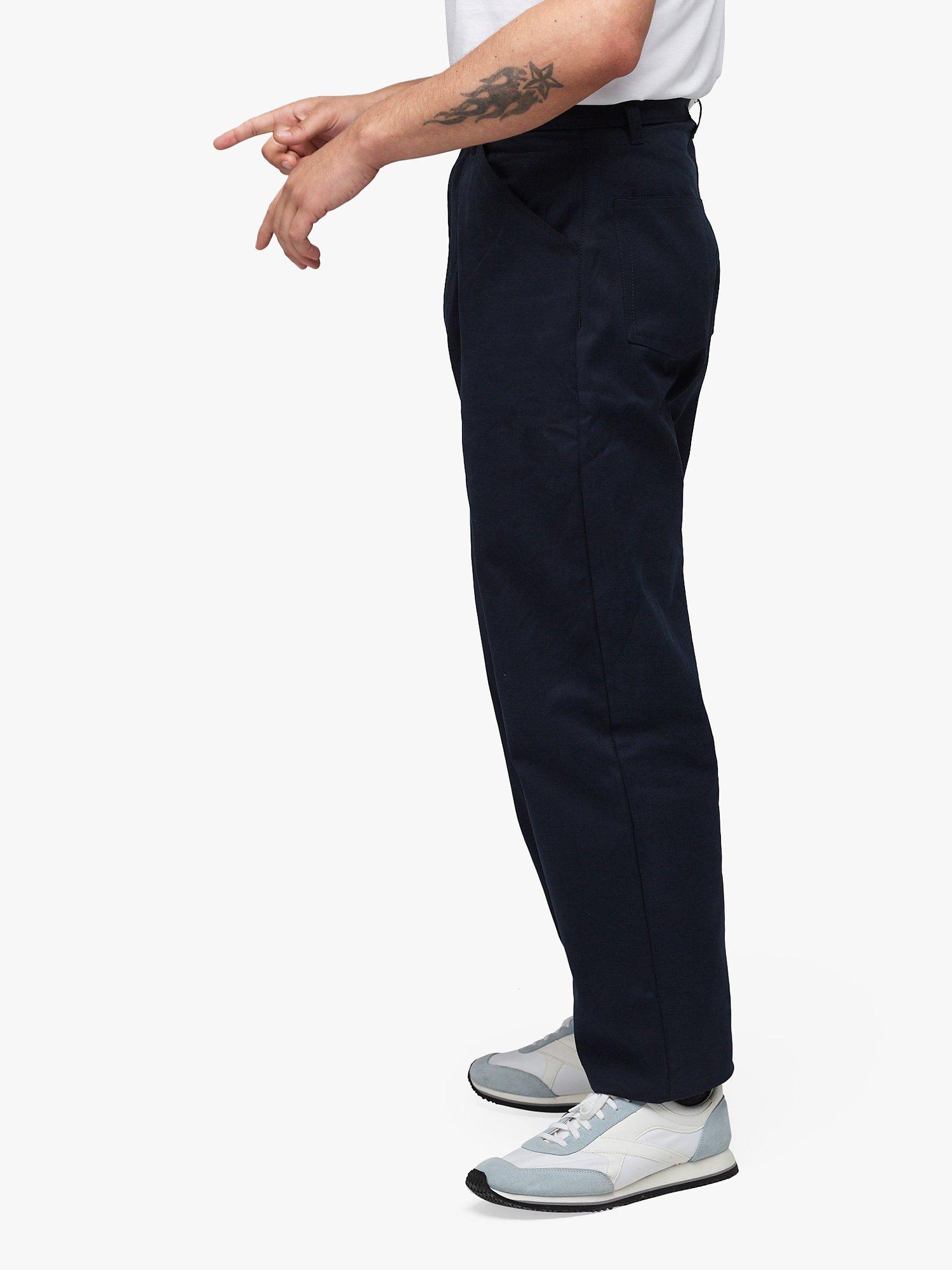 Product image 4 of 7, which shows Community Clothing Canvas Chore Chinos, Navy, 28R