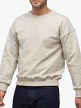 Community Clothing Cotton Crew Drop Shoulder Sweatshirt, Stone