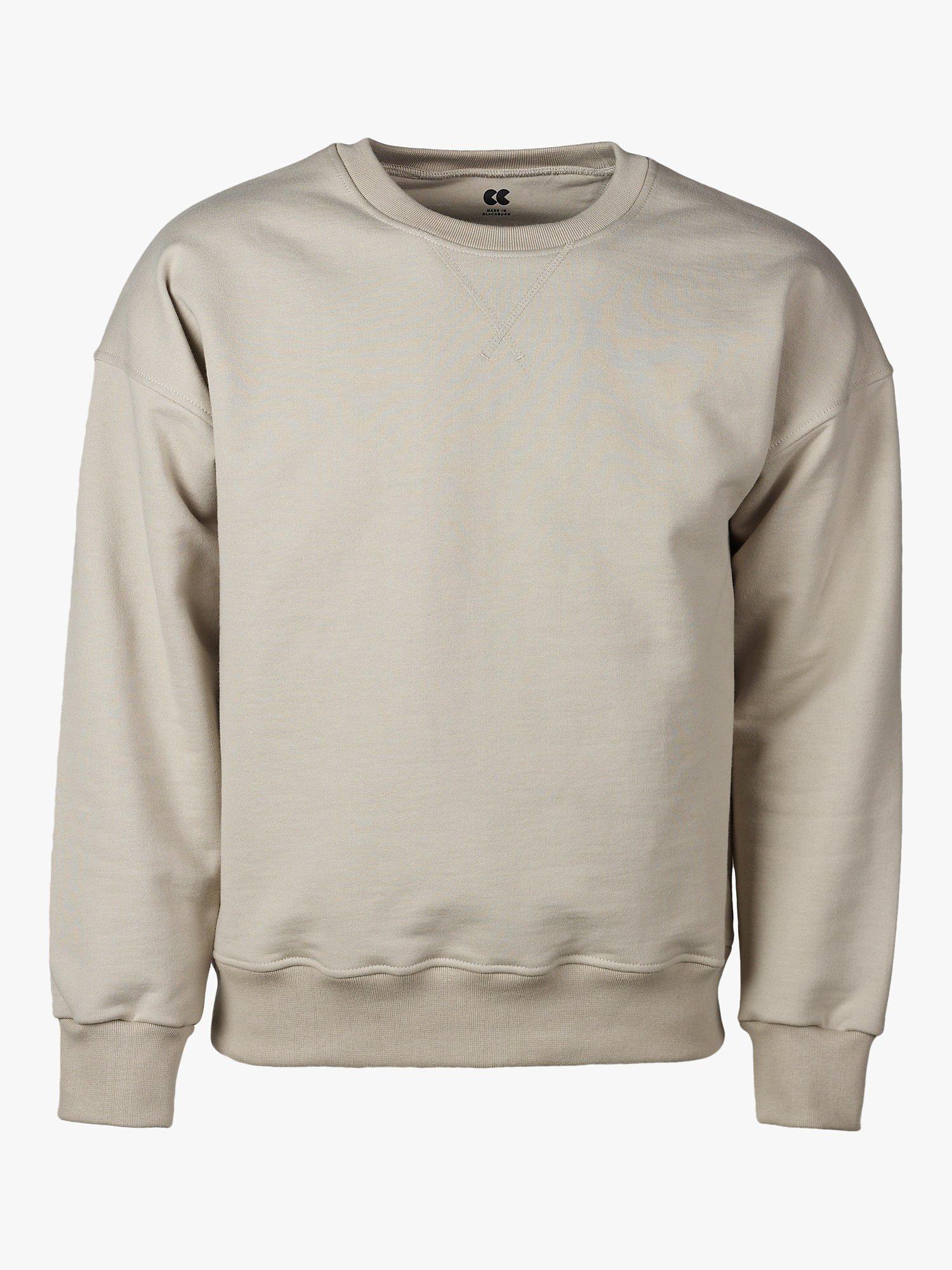 Product image 6 of 6, which shows Community Clothing Cotton Crew Drop Shoulder Sweatshirt, Stone, S