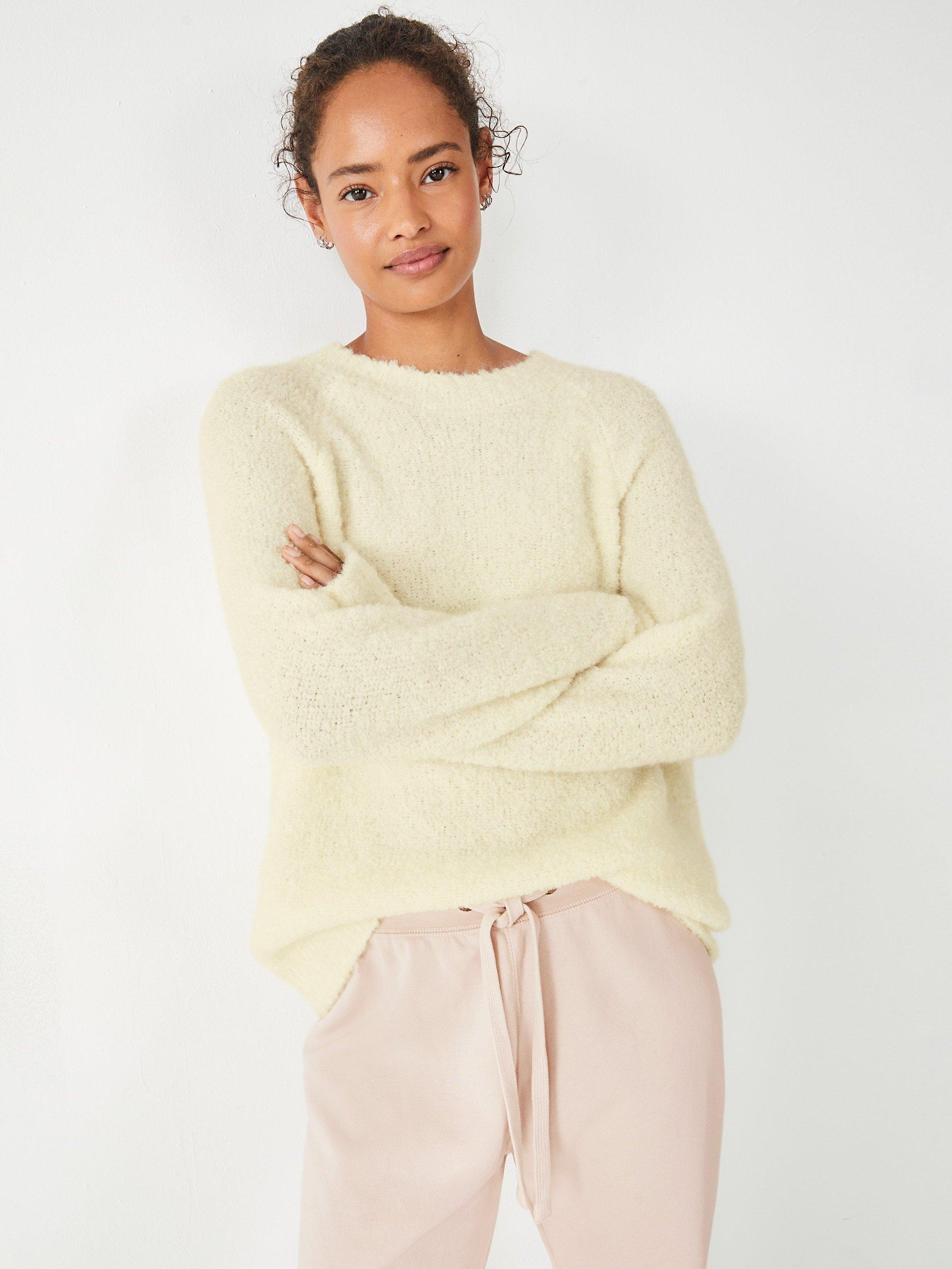 HUSH Boucle Raglan Sleeve Jumper, Ecru