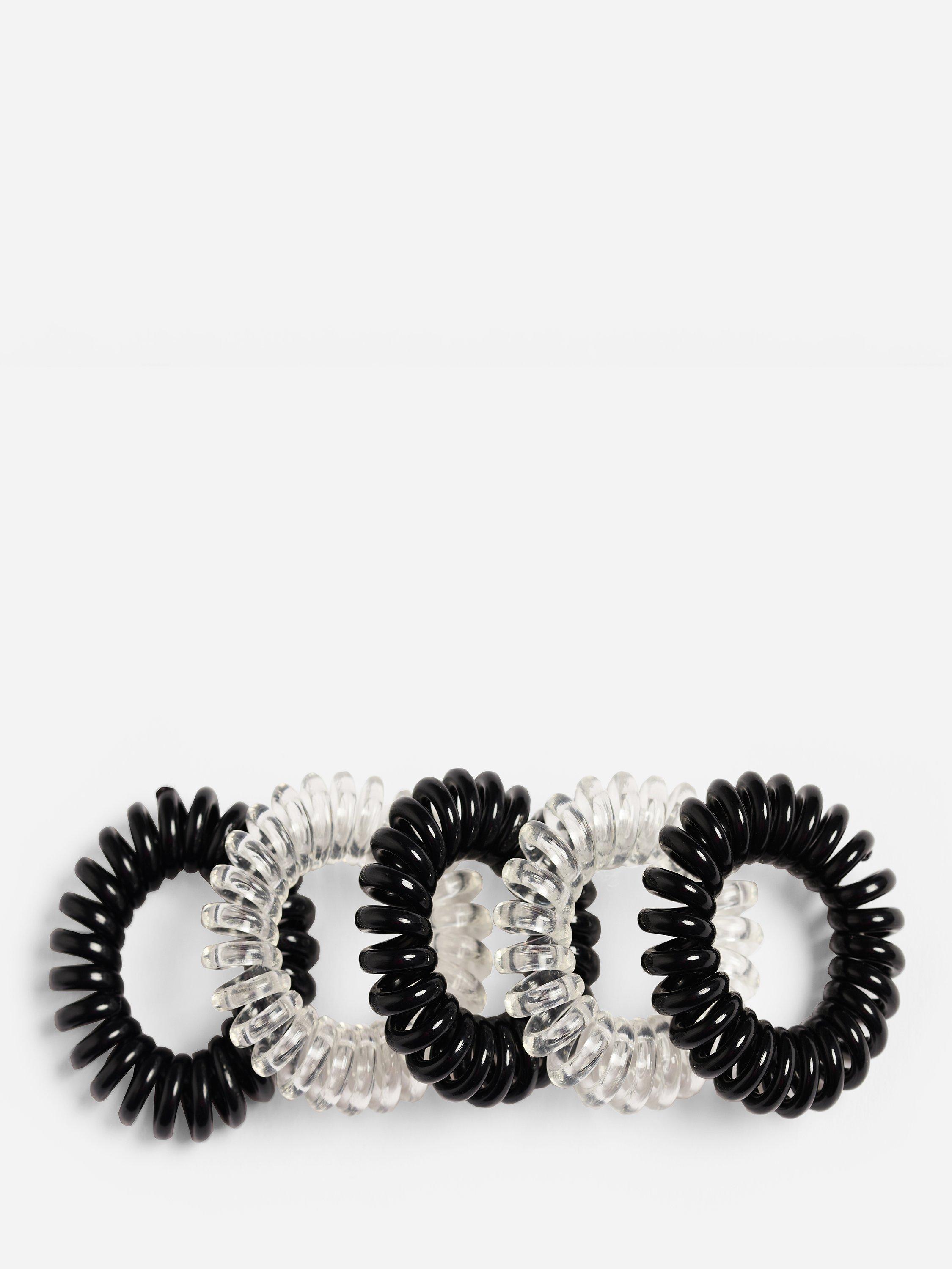 Sweaty Betty Spiral Hair Toggles, Set of 5, Black/Clear
