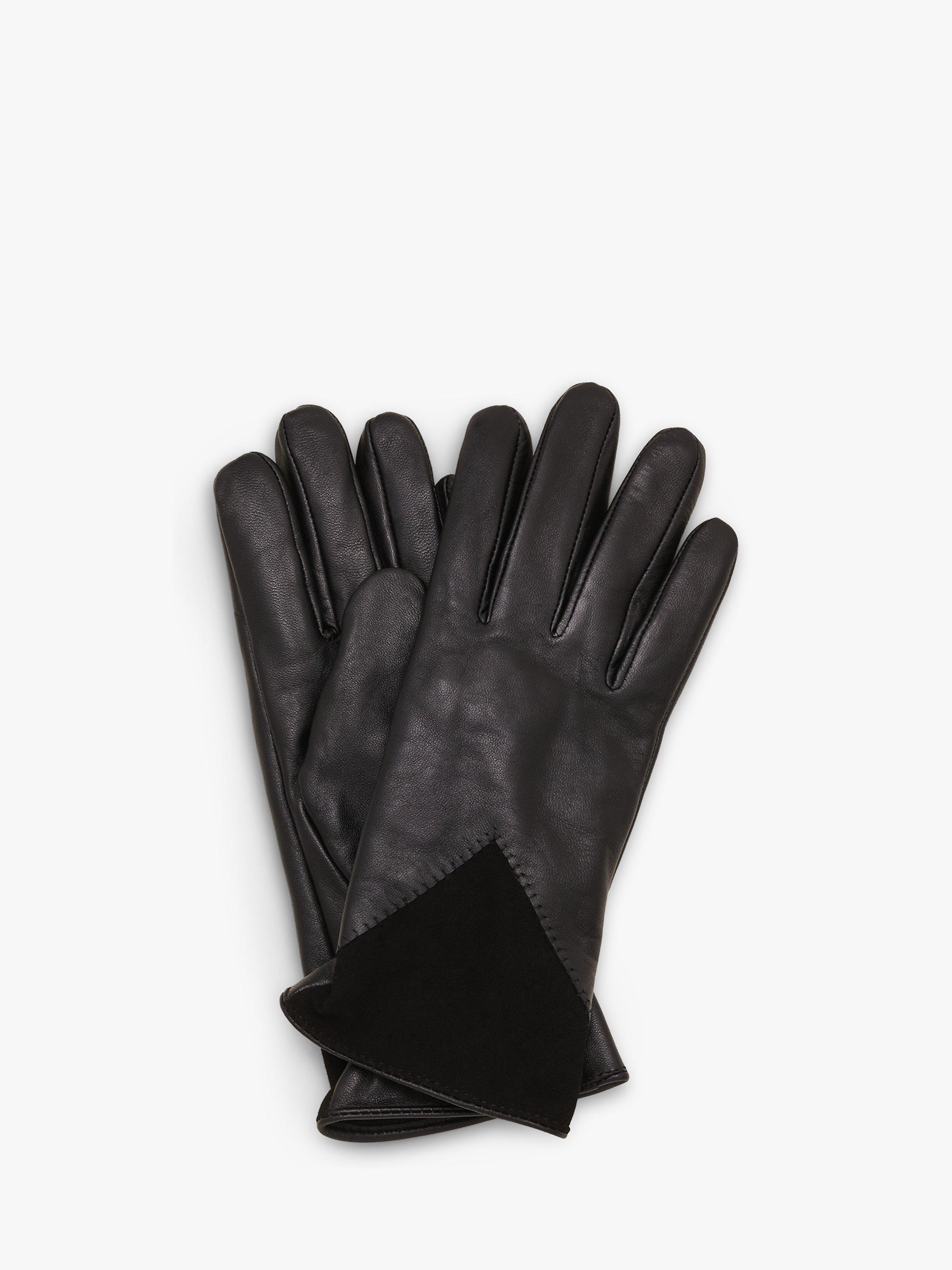 Phase Eight Daizy Leather Gloves, Black, S-M