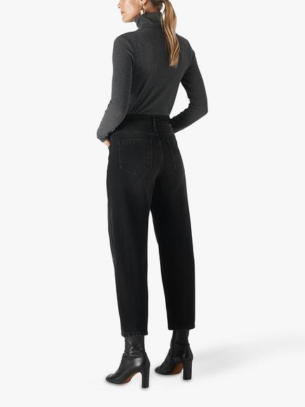 Whistles Authentic Barrel Leg Jeans - view 2, Black