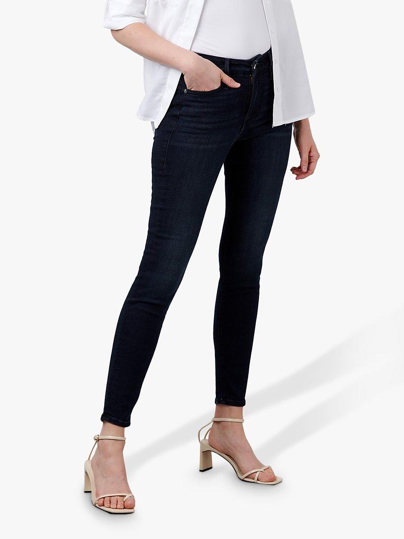 Product image 1 of 5, which shows Good American Good Legs Skinny Jeans, Dark Blue, 6