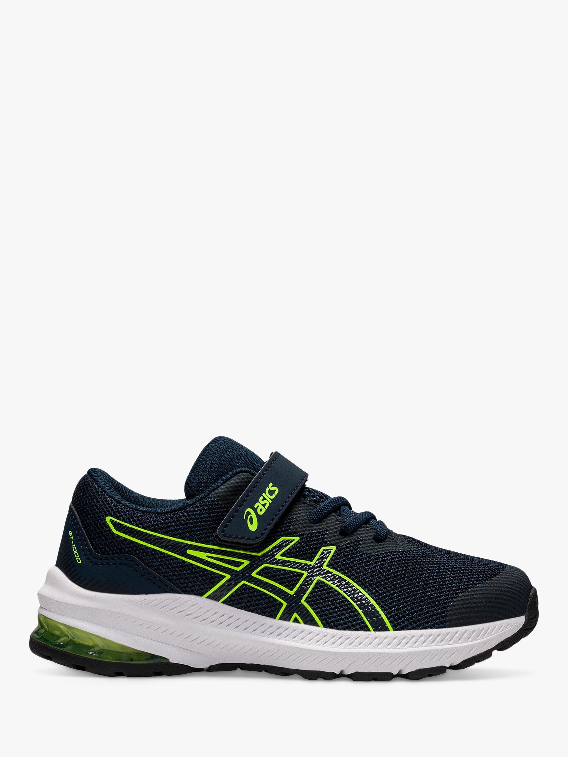 ASICS Kids' GT-1000 11 Riptape Running Shoes, French Blue/Hazard Green