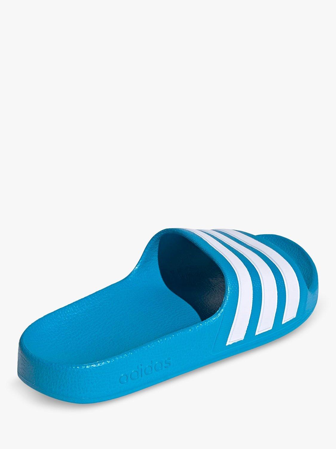 Product image 3 of 6, which shows adidas Kids' Adilette Aqua Sliders, Solar Blue/Cloud White, 3