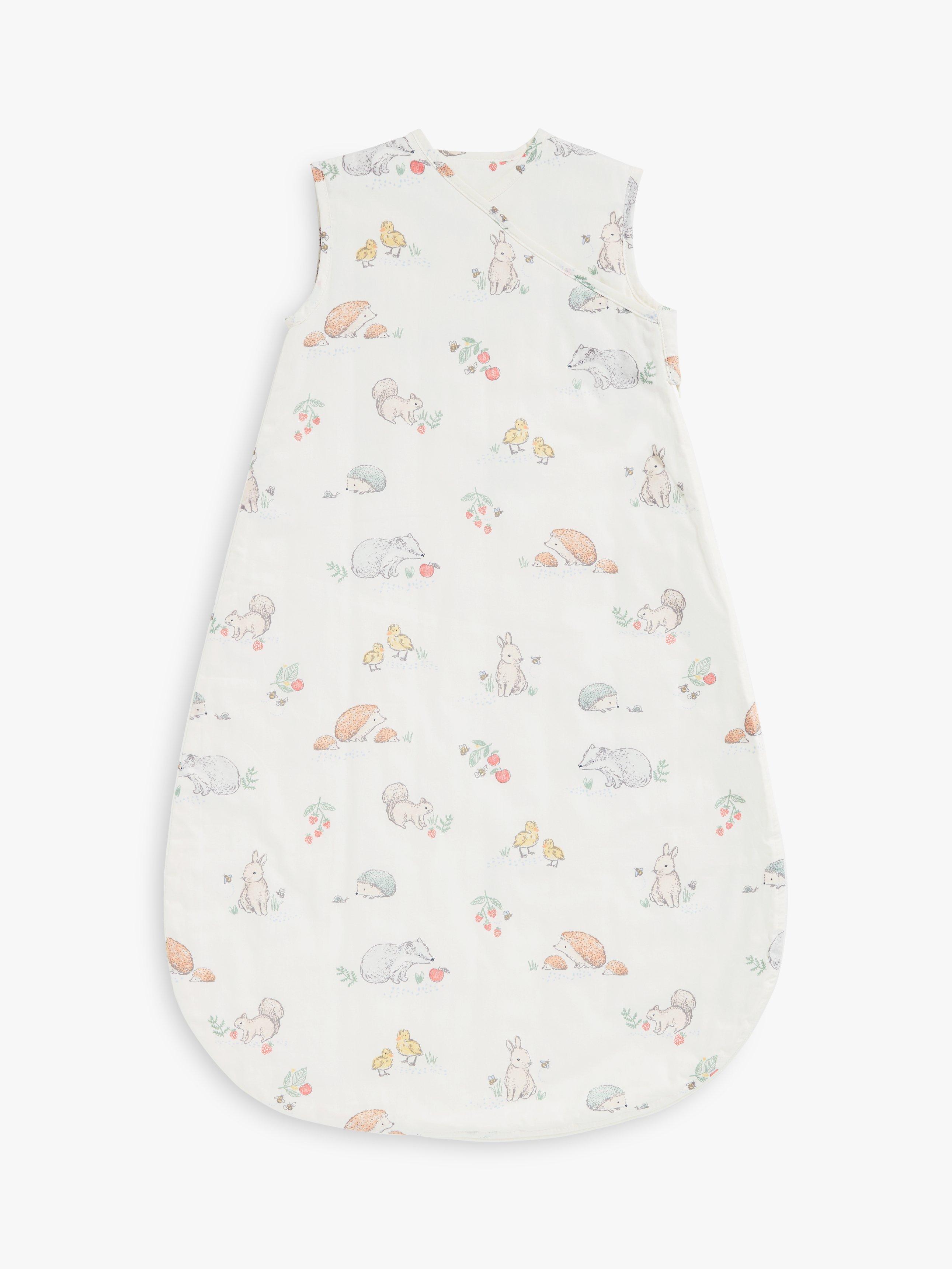 John Lewis Oh My Darling Woodland Animals Print Sleeping Bag 1 Tog White Multi