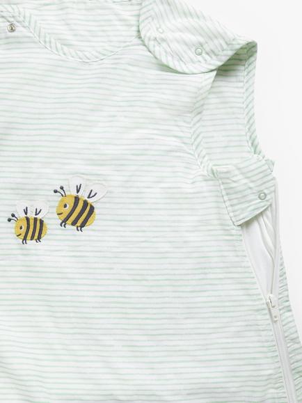 John Lewis Oh My Darling Bee & Stripe Print Sleeping Bag, 1 Tog, Pack of 2, Multi - view 2, Multi