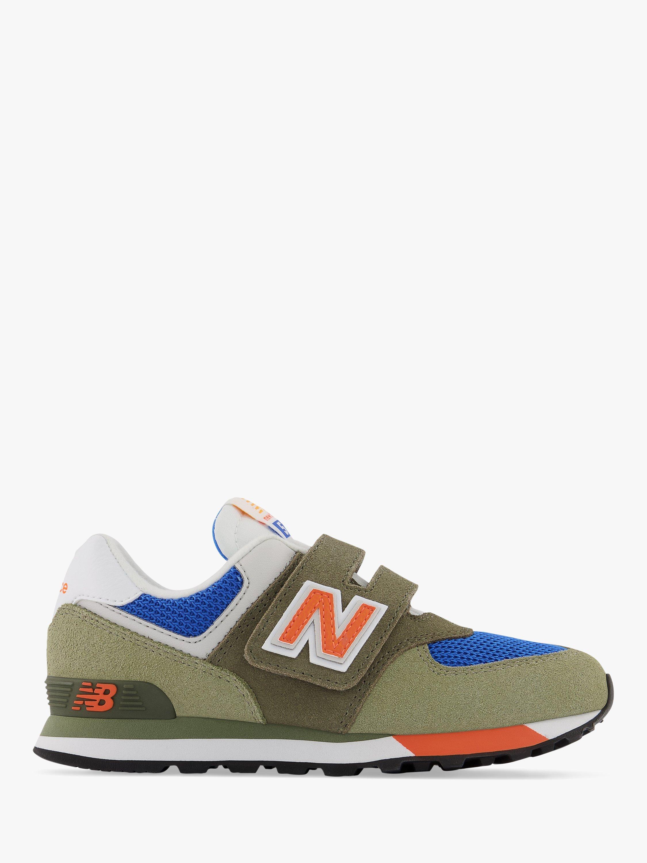 New Balance Kids' 574 Riptape Trainers, True Camo/Vibrant Orange