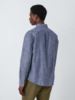 John Lewis Plain Chambray Long Sleeve Shirt, Blue - view 2, Blue