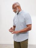 John Lewis Regular Fit Short Sleeve Stripe Shirt, Blue