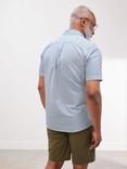 John Lewis Regular Fit Short Sleeve Stripe Shirt, Blue