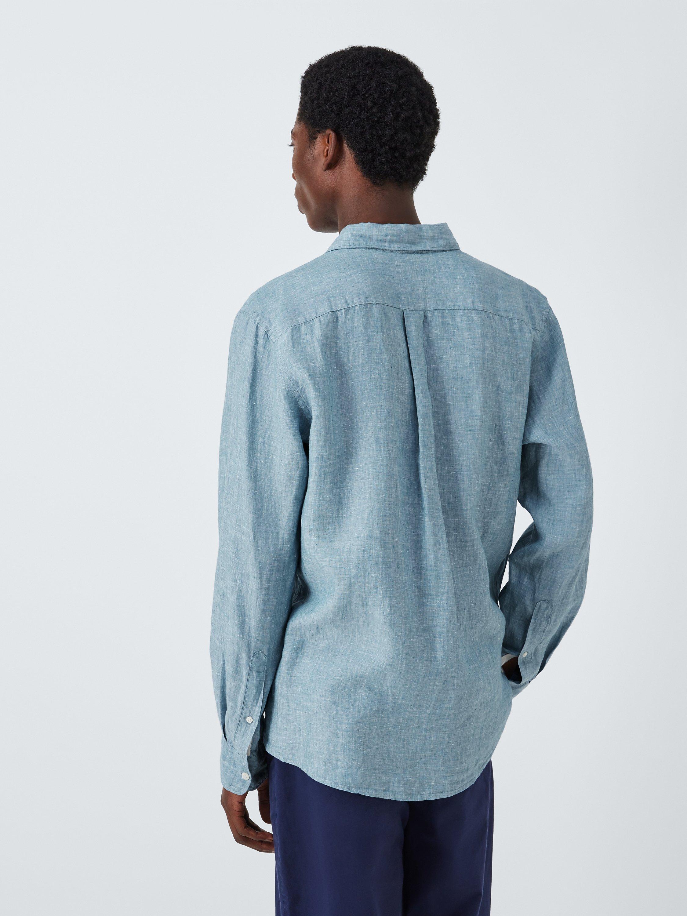 Product image 2 of 6, which shows John Lewis Regular Fit Linen Shirt, Blue, S