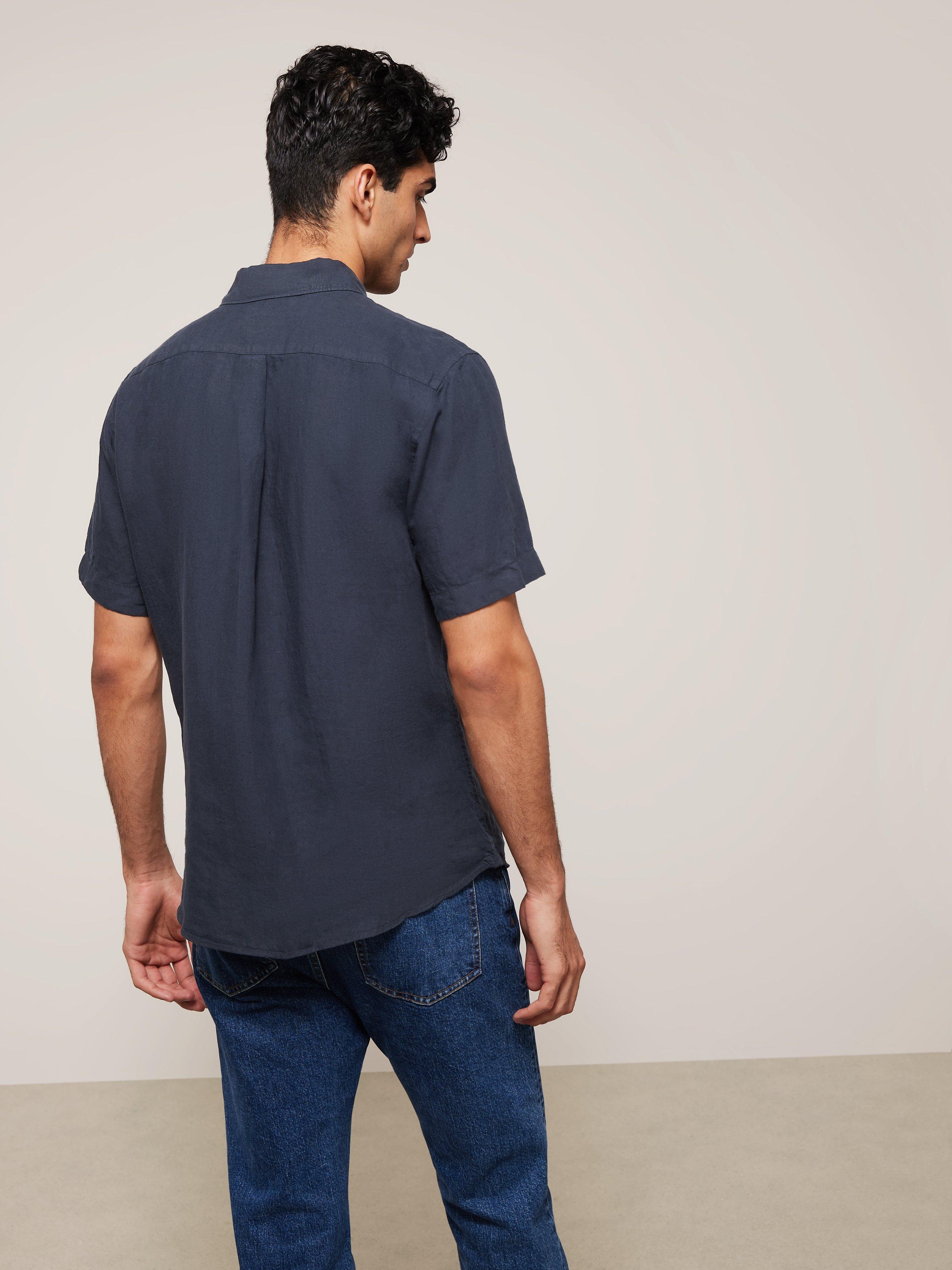 Product image 2 of 5, which shows John Lewis Linen Regular Fit Shirt, Navy, S