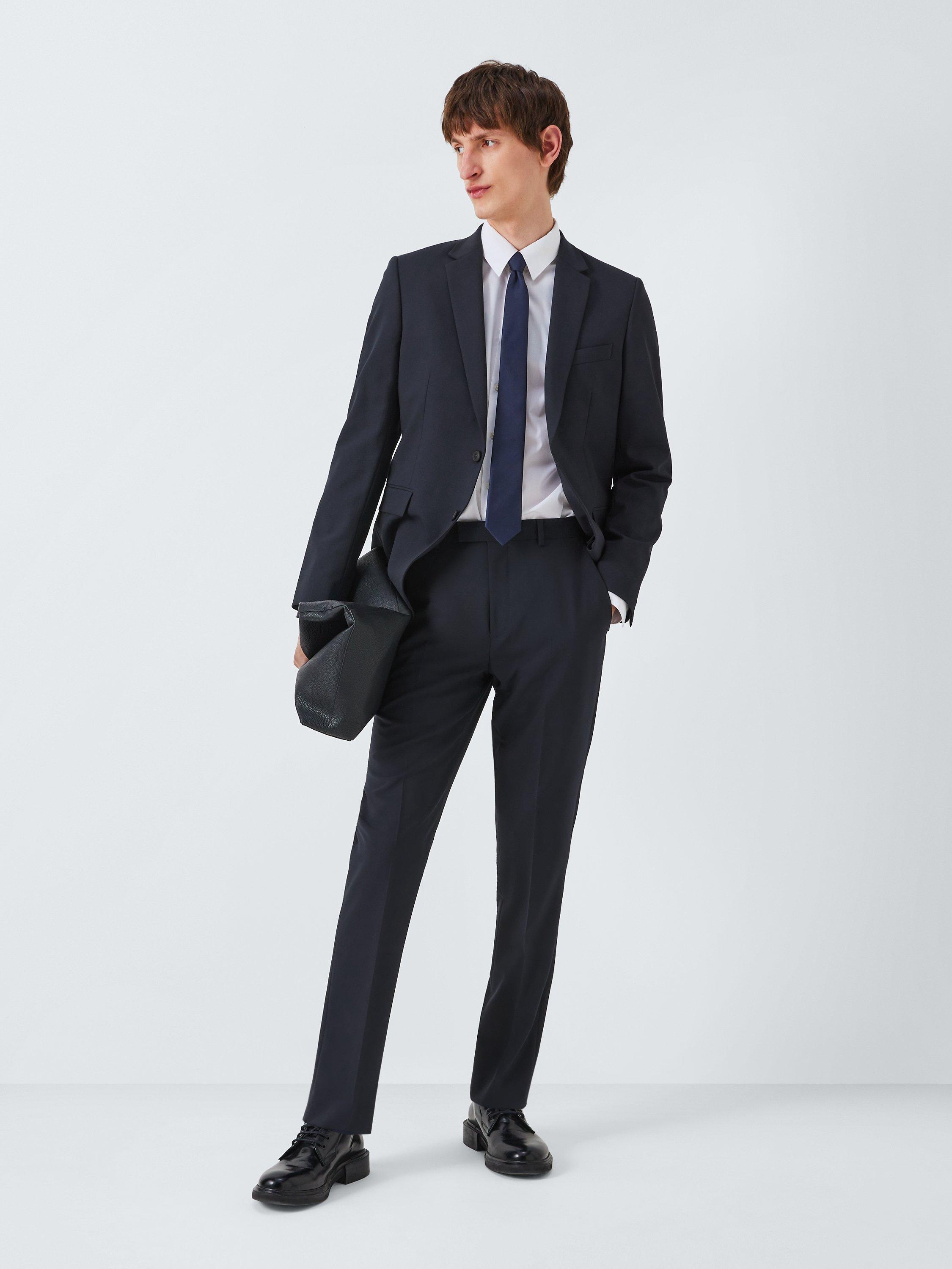 Product image 7 of 7, which shows Kin Wool Blend Slim Fit Suit Trousers, Navy, 40S