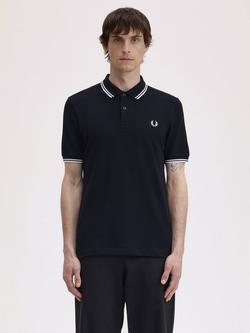 Fred Perry Twin Tipped Regular Fit Polo Shirt, Black/Multi