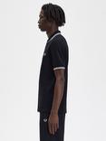 Fred Perry Twin Tipped Regular Fit Polo Shirt, Black/Multi