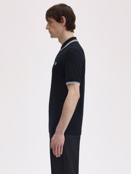 Fred Perry Twin Tipped Regular Fit Polo Shirt - view 2, Black/Multi