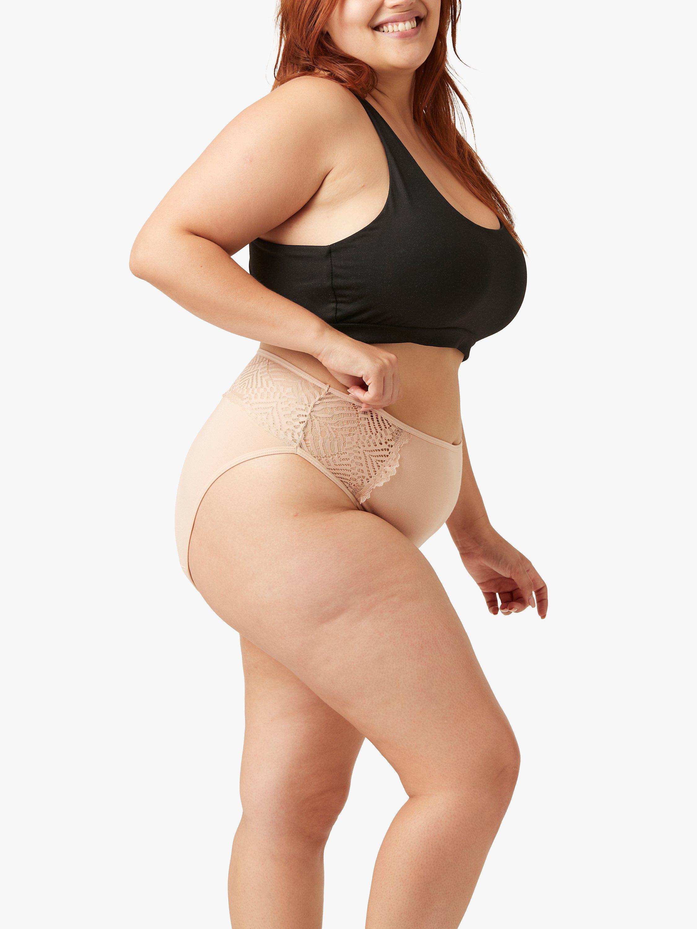 Product image 5 of 6, which shows Modibodi Sensual French Cut Moderate to Heavy Absorbency Knickers, Beige, 10