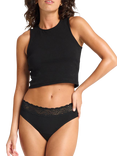 Modibodi Sensual High Waist Bikini Moderate to Heavy Absorbency Knickers, Black