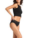 Modibodi Sensual High Waist Bikini Moderate to Heavy Absorbency Knickers, Black
