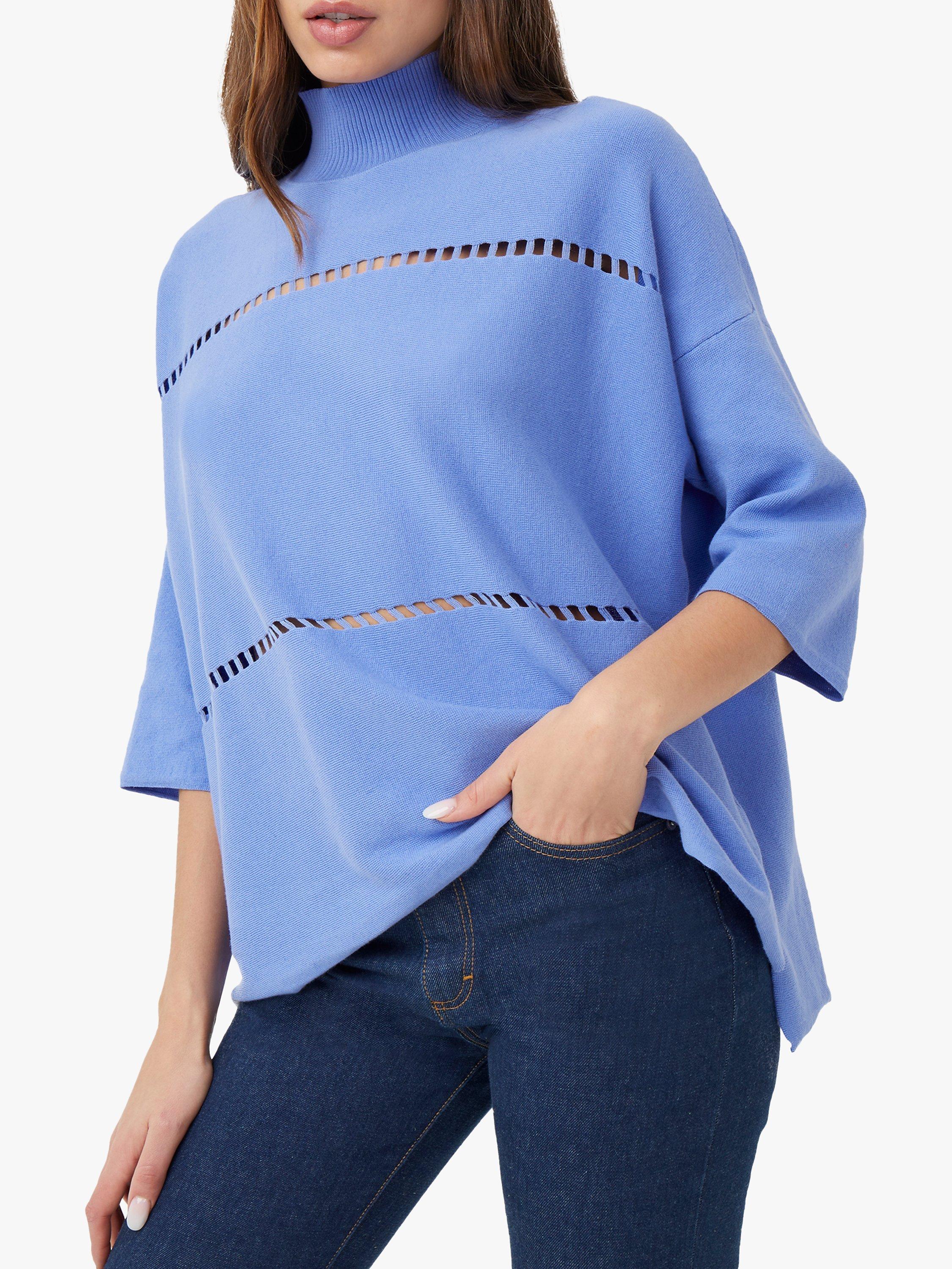 French Connection Milano High Neck Jumper, Bay Blue