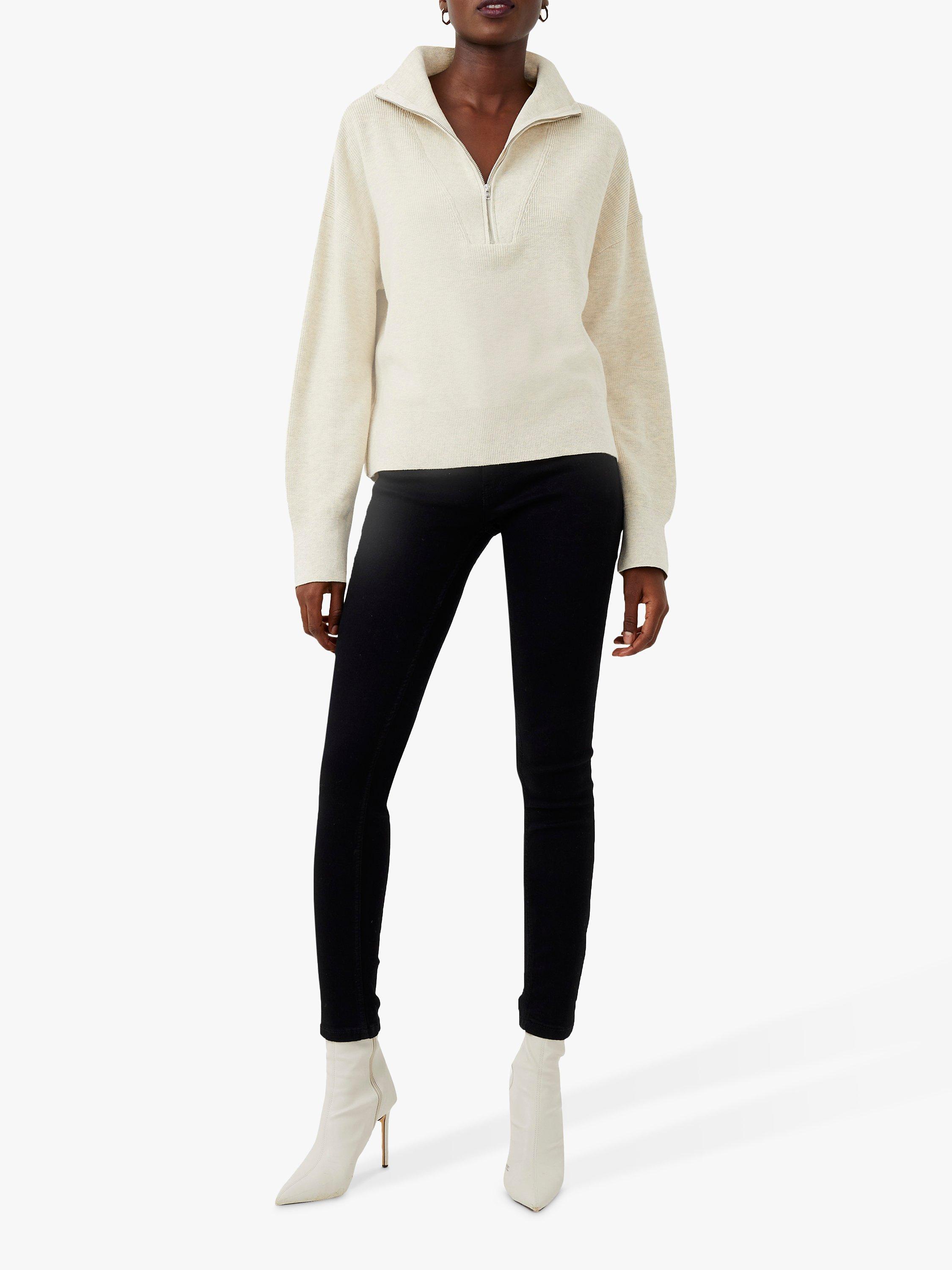 French Connection Mozart Half Zip Jumper, Oatmeal