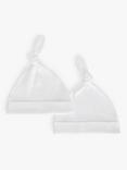 John Lewis Cotton Baby Hat, Pack of 2, White