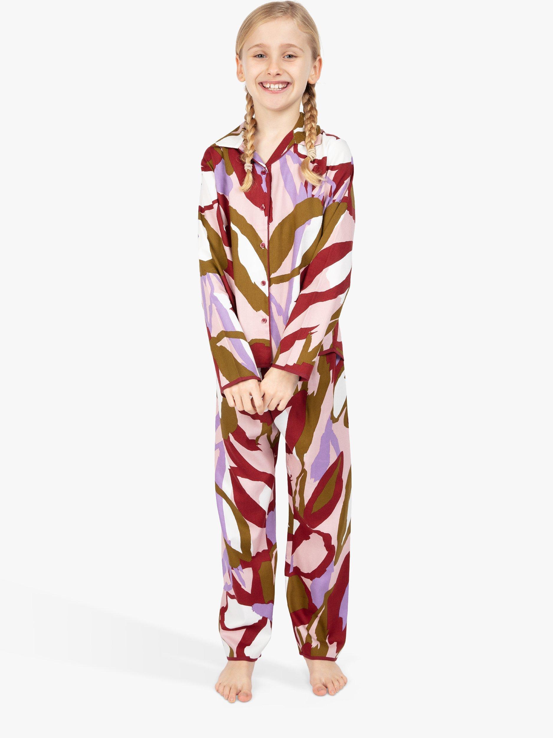 Cyberjammies Kids' Nina Abstract Print Pyjamas, Burgundy