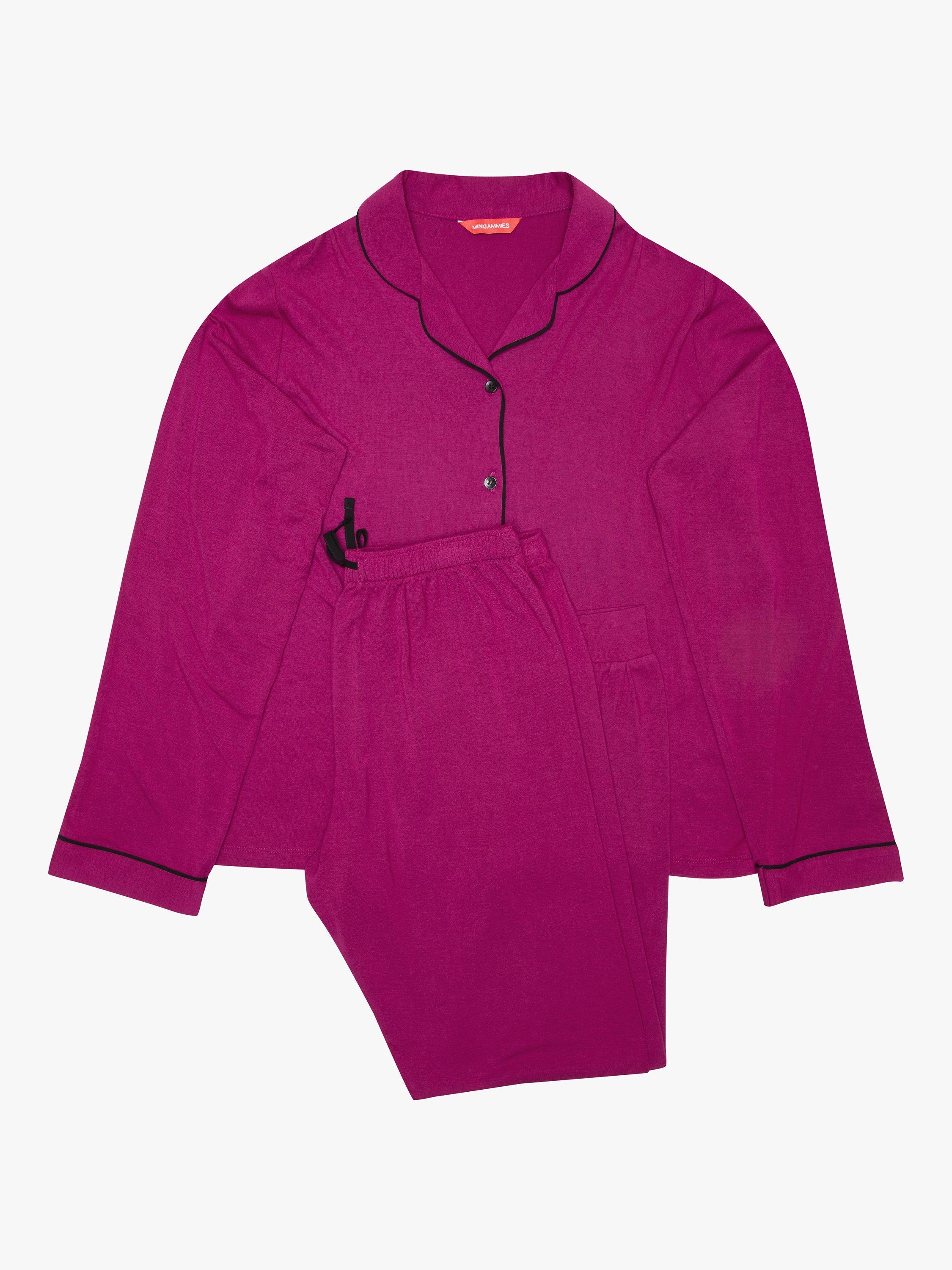 Product image 3 of 3, which shows Cyberjammies Kids' Natasha Plain Pyjama Set, Cerise, 2-3 years