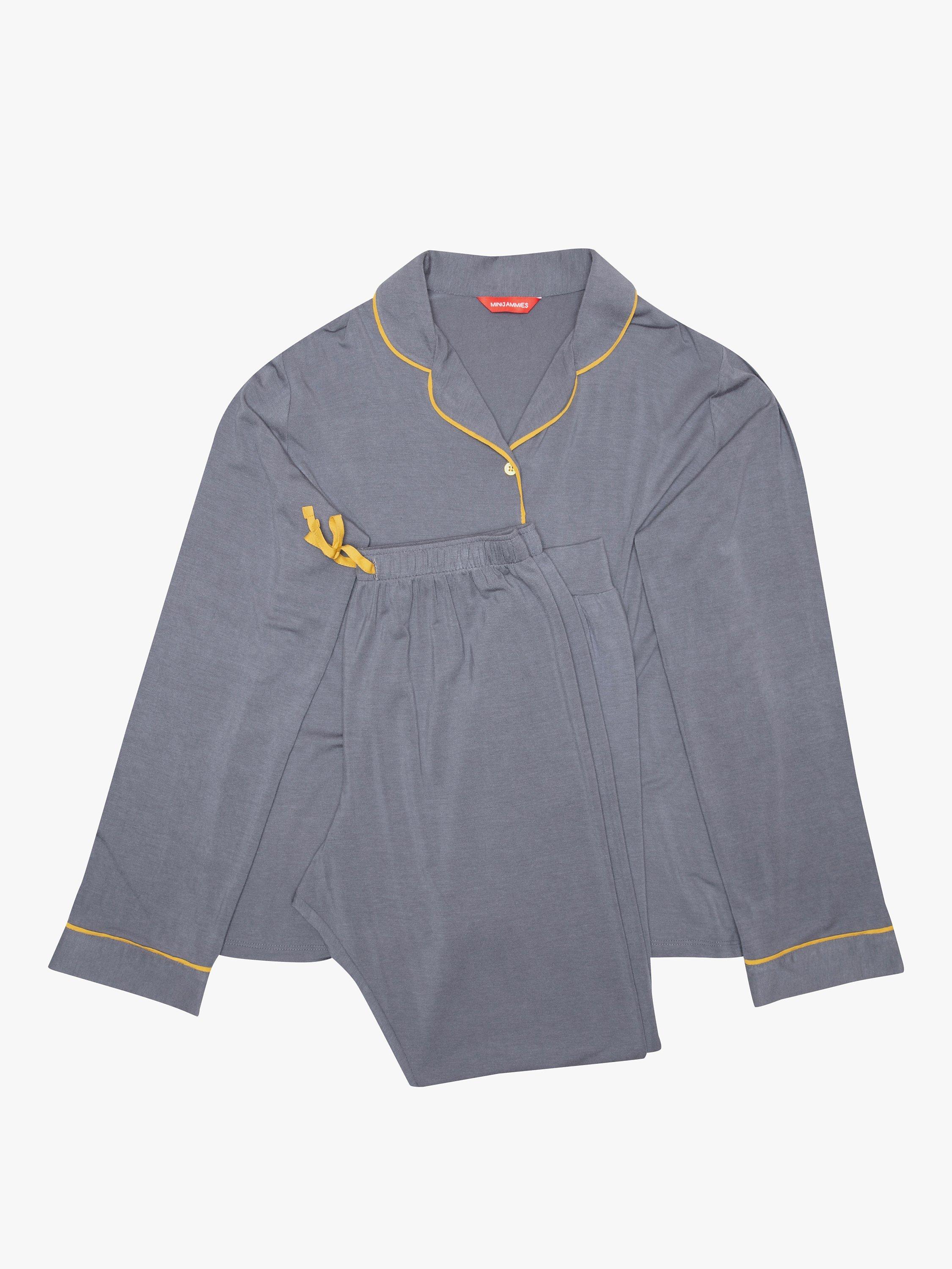 Product image 3 of 3, which shows Cyberjammies Kids' Rachel Plain Pyjama Set, Grey, 4-5 years