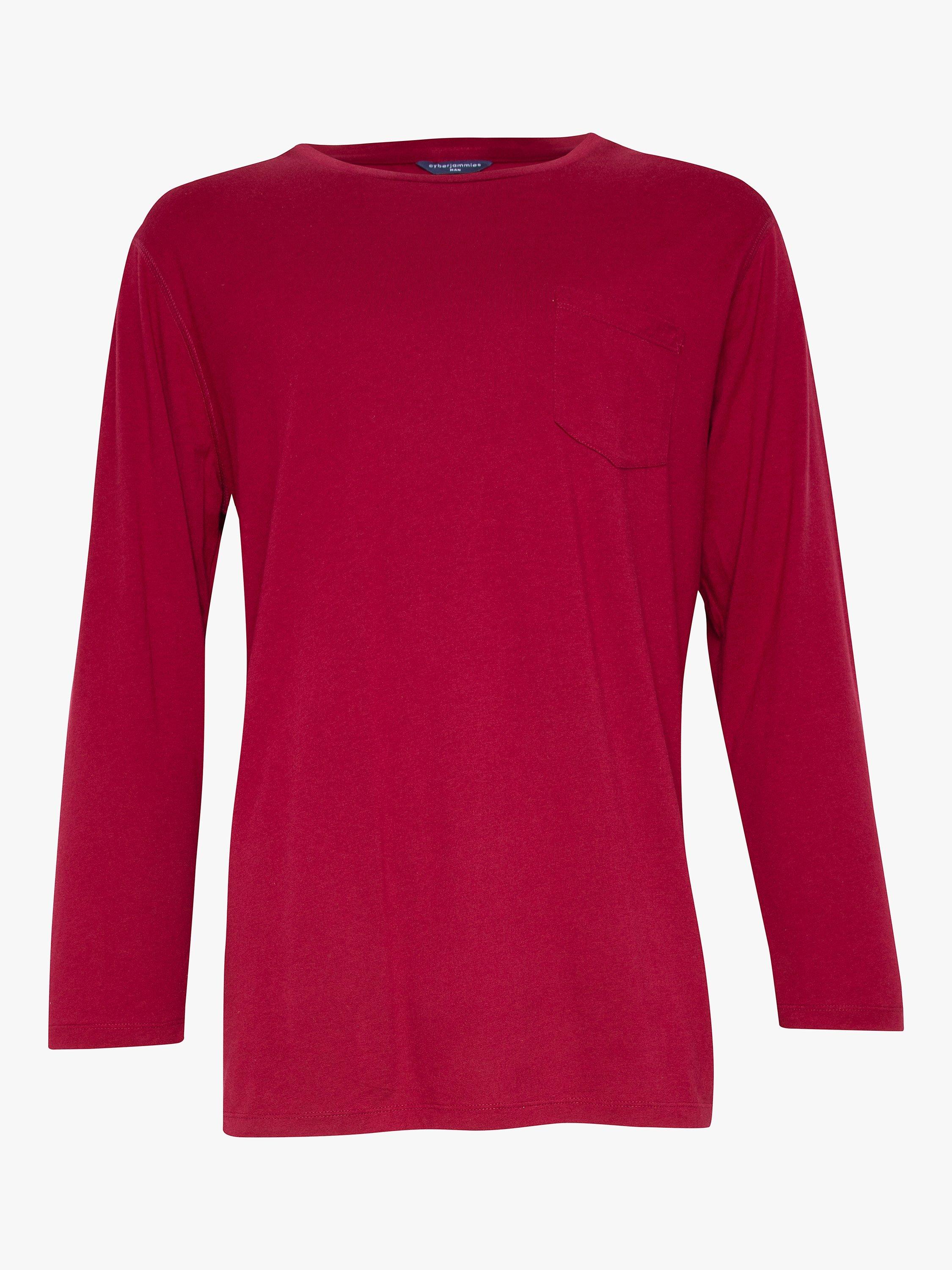 Product image 3 of 3, which shows Cyberjammies Jersey Long Sleeve Lounge T-Shirt, Burgundy, L