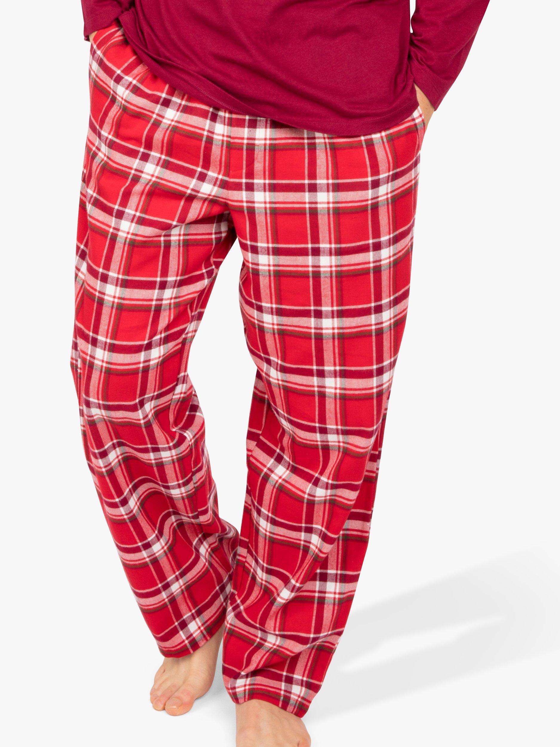 Product image 1 of 3, which shows Cyberjammies Frankie Brushed Cotton Check Pyjama Trousers, Red Mix, XL