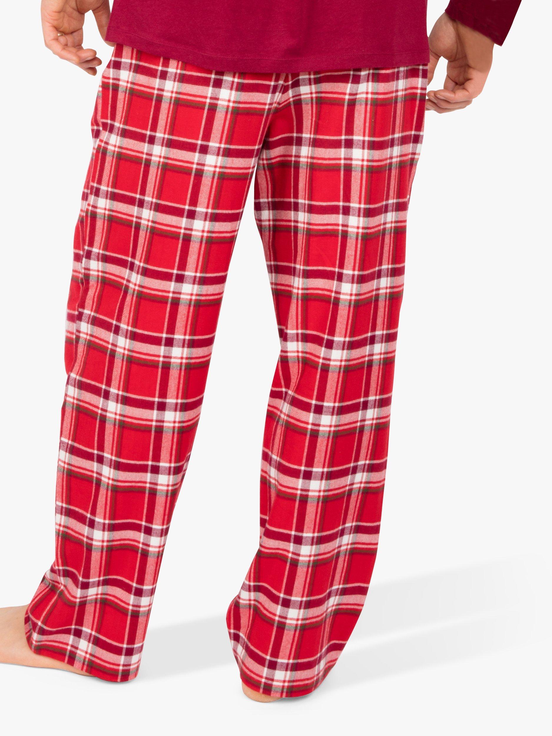 Product image 2 of 3, which shows Cyberjammies Frankie Brushed Cotton Check Pyjama Trousers, Red Mix, XL