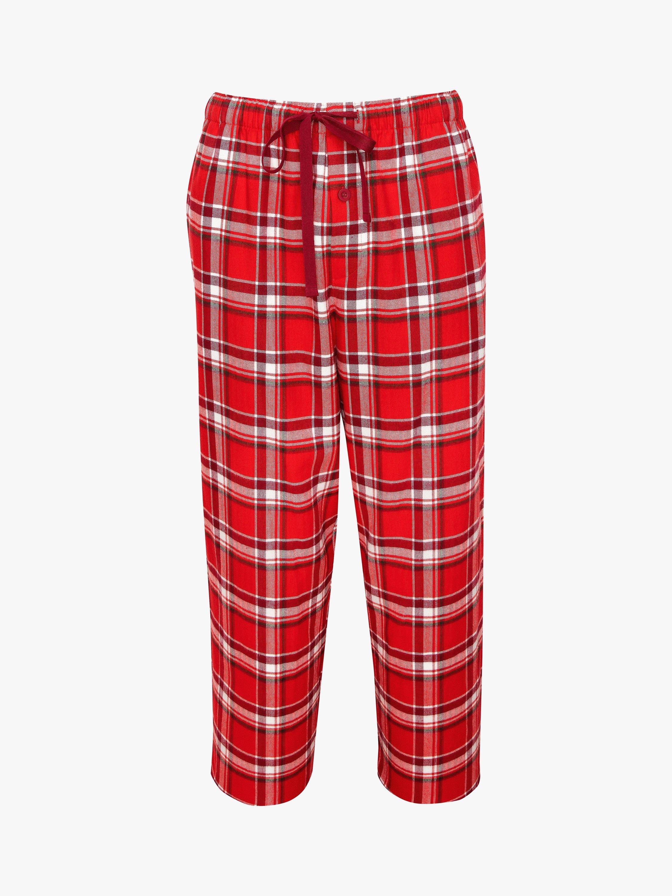Product image 3 of 3, which shows Cyberjammies Frankie Brushed Cotton Check Pyjama Trousers, Red Mix, XL