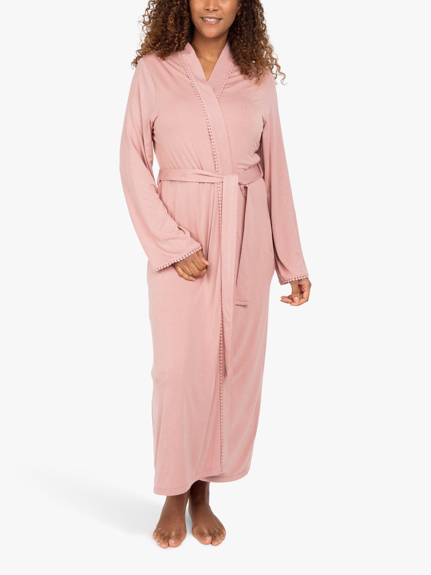 Product image 1 of 3, which shows Cyberjammies Audrey Jersey Dressing Gown, Rose, 8