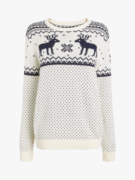 The Little Tailor Ladies Fairisle Christmas Jumper, Cream