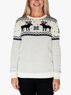 The Little Tailor Ladies Fairisle Christmas Jumper - view 2, Cream