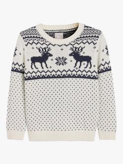 The Little Tailor Baby's & Kid's Christmas Fairisle Jumper, Cream
