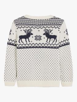 The Little Tailor Baby's & Kid's Christmas Fairisle Jumper - view 2, Cream