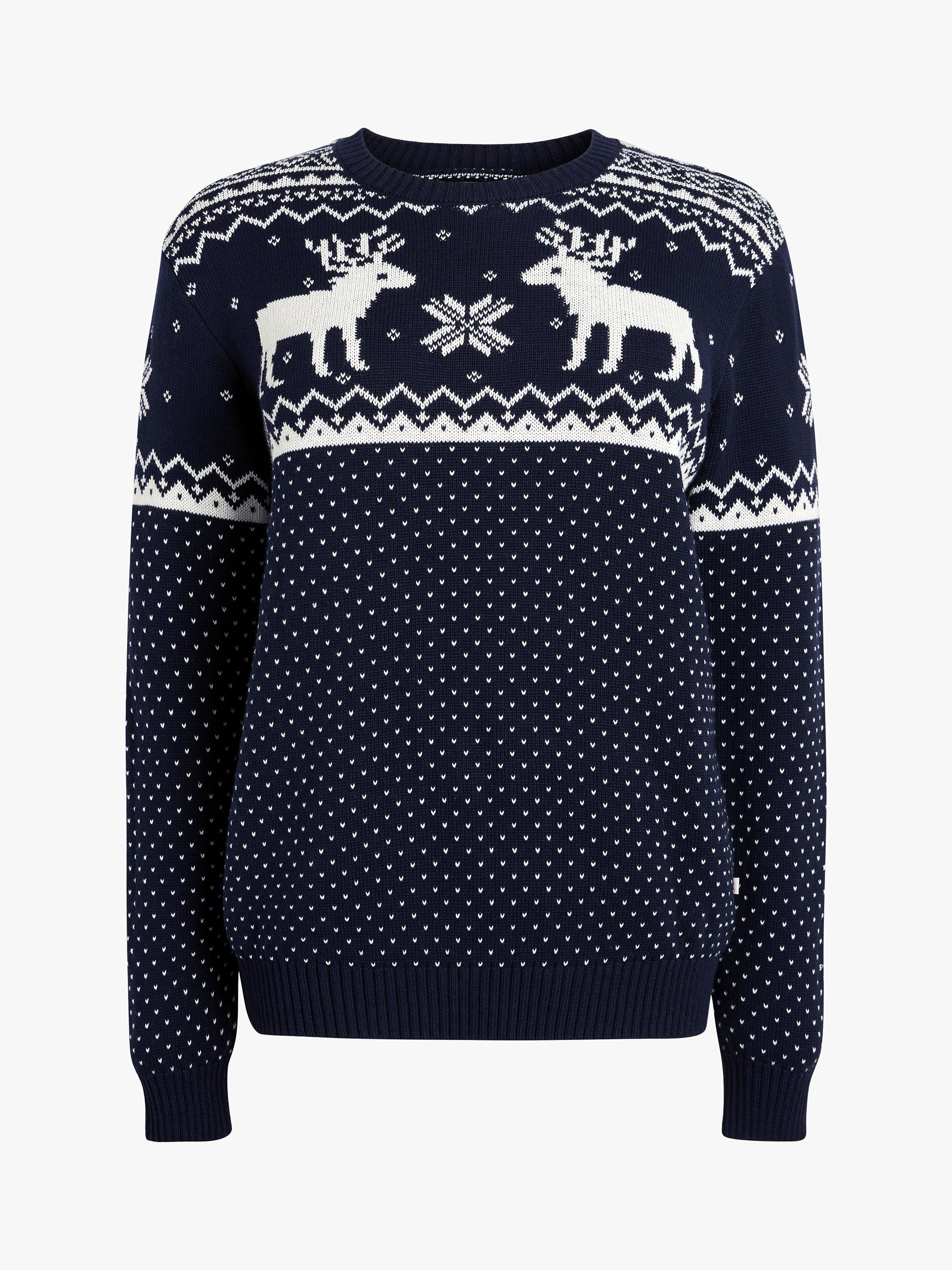 The Little Tailor Ladies Fairisle Christmas Jumper Navy