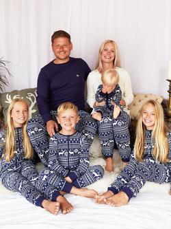 The Little Tailor Baby & Kids Christmas Fair Isle Sleepsuit, Navy