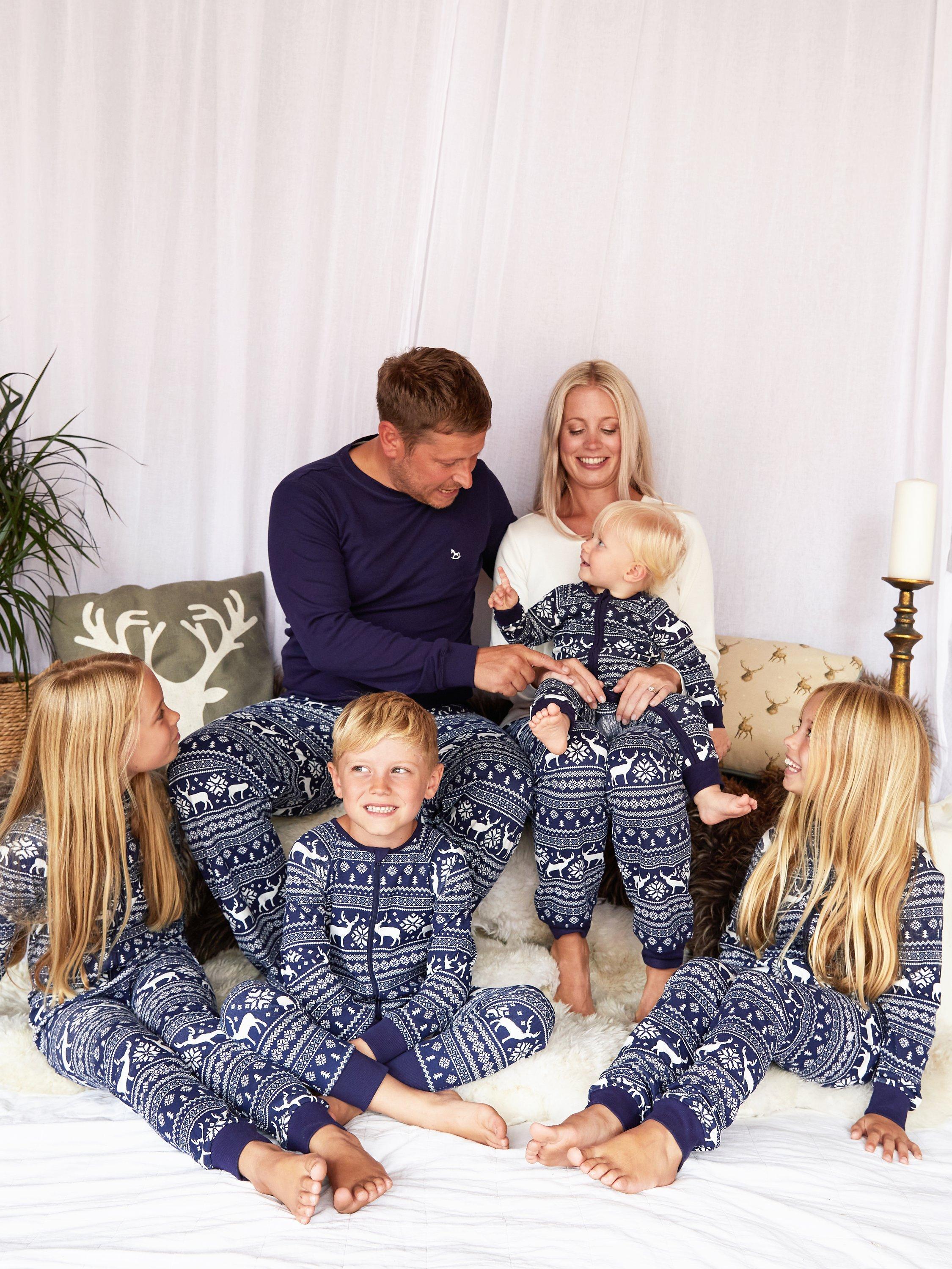 Product image 8 of 8, which shows The Little Tailor Baby Christmas Fairisle Sleepsuit, Navy, 0-3 months
