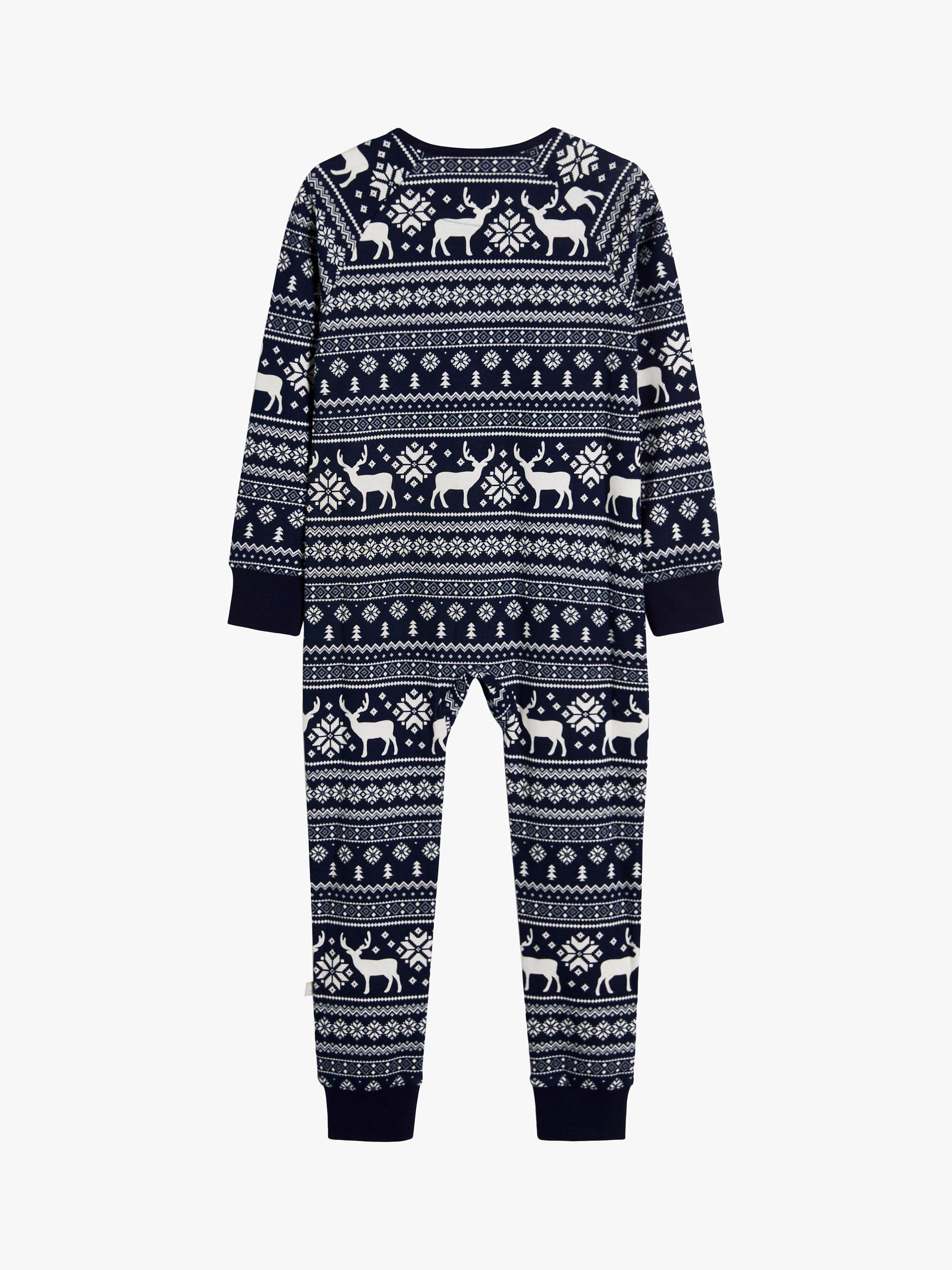The Little Tailor Kids' Christmas Fairisle Onesie, Navy, 2-3 years