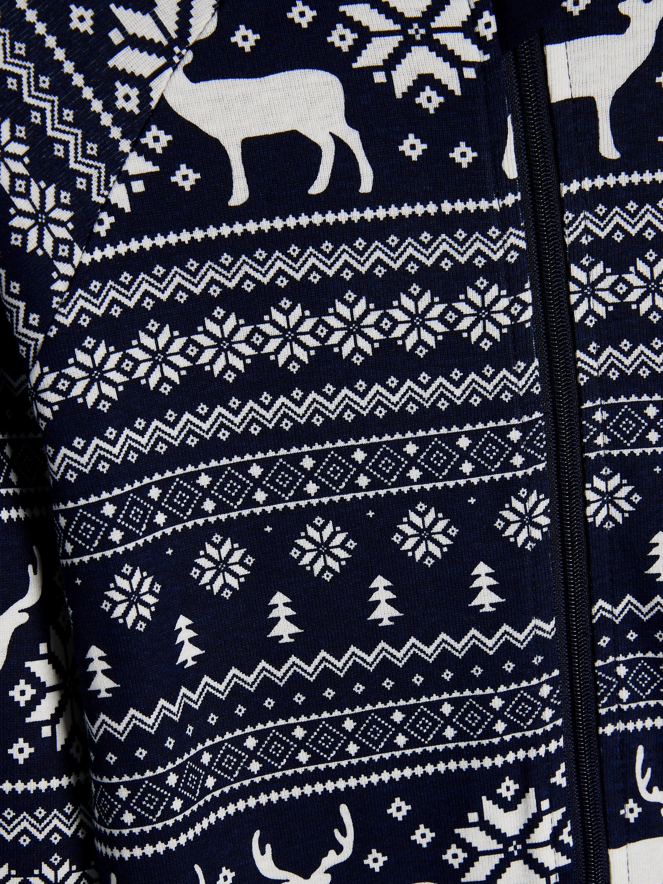 The Little Tailor Kids' Christmas Fairisle Onesie, Navy, 2-3 years