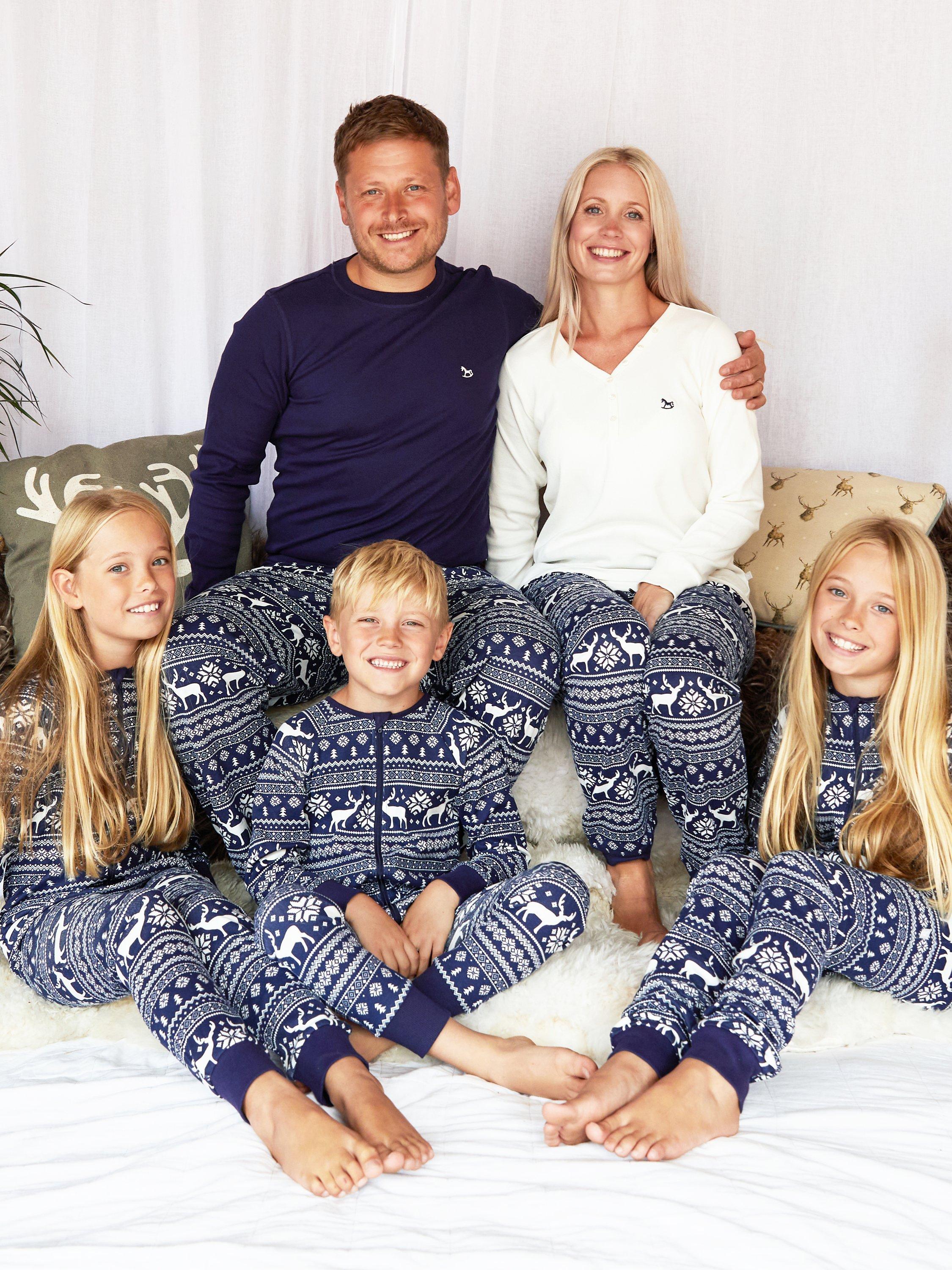 The Little Tailor Kids' Christmas Fairisle Onesie, Navy, 2-3 years
