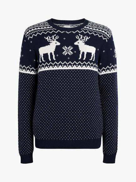 The Little Tailor Mens Fairisle Christmas Jumper, Navy