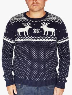 The Little Tailor Mens Fairisle Christmas Jumper - view 2, Navy
