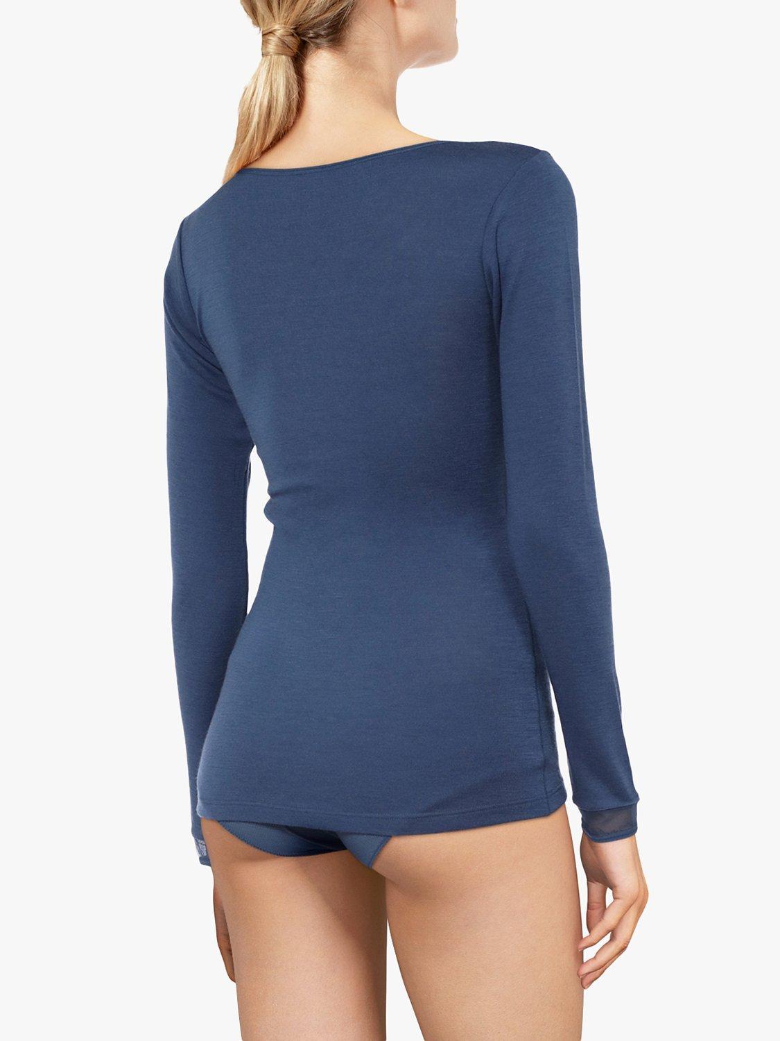 Femilet Juliana Long Sleeve Thermal Lounge Top, Night Blue, XS